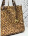 MICHAEL KORS TOTE SHOULDER BAG IN BROWN LEOPARD PRINT LEATHER
