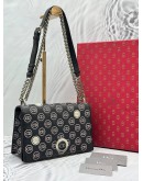 CHRISTIAN DIOR MEDIUM DIORAMA CLASP FLAP SHOULDER BAG IN BLACK EMBROIDERED LEATHER