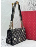 CHRISTIAN DIOR MEDIUM DIORAMA CLASP FLAP SHOULDER BAG IN BLACK EMBROIDERED LEATHER