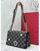 CHRISTIAN DIOR MEDIUM DIORAMA CLASP FLAP SHOULDER BAG IN BLACK EMBROIDERED LEATHER