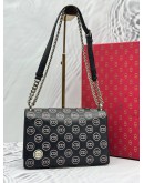 CHRISTIAN DIOR MEDIUM DIORAMA CLASP FLAP SHOULDER BAG IN BLACK EMBROIDERED LEATHER