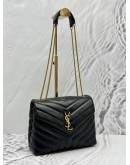 (LIKE NEW) YSL SAINT LAURENT SMALL LOULOU SHOULDER BAG IN BLACK LEATHER