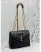(LIKE NEW) YSL SAINT LAURENT SMALL LOULOU SHOULDER BAG IN BLACK LEATHER