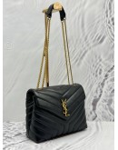 (LIKE NEW) YSL SAINT LAURENT SMALL LOULOU SHOULDER BAG IN BLACK LEATHER