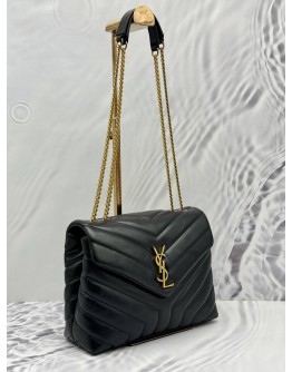 (LIKE NEW) YSL SAINT LAURENT SMALL LOULOU SHOULDER BAG IN BLACK LEATHER