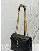 (LIKE NEW) YSL SAINT LAURENT SMALL LOULOU SHOULDER BAG IN BLACK LEATHER