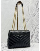 (LIKE NEW) YSL SAINT LAURENT SMALL LOULOU SHOULDER BAG IN BLACK LEATHER