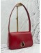 CHRISTIAN DIOR VINTAGE FLAP SHOULDER BAG IN RED LEATHER