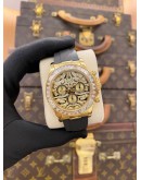 (LIKE NEW) 2015 ROLEX DAYTONA REF 116518 18K 750 YELLOW GOLD UPGRADE REF 116588TBR EYE OF THE TIGER DIAMOND DIAL 40MM AUTOMATIC WATCH