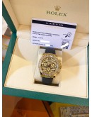 (LIKE NEW) 2015 ROLEX DAYTONA REF 116518 18K 750 YELLOW GOLD UPGRADE REF 116588TBR EYE OF THE TIGER DIAMOND DIAL 40MM AUTOMATIC WATCH