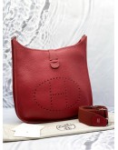 (UNUSED) HERMES EVELYNE III 29 SHOULDER AND CROSSBODY BAG IN ROUGE CASAQUE CLEMENCE LEATHER -FULL SET-