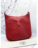 (UNUSED) HERMES EVELYNE III 29 SHOULDER AND CROSSBODY BAG IN ROUGE CASAQUE CLEMENCE LEATHER -FULL SET-