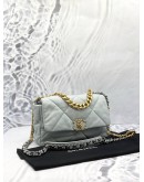 (LIKE NEW) 2023 CHANEL 19 LIGHT BLUE FLAP BAG MICROCHIP
