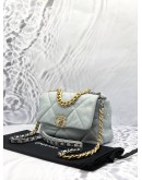 (LIKE NEW) 2023 CHANEL 19 LIGHT BLUE FLAP BAG MICROCHIP