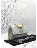 (LIKE NEW) 2023 CHANEL 19 LIGHT BLUE FLAP BAG MICROCHIP