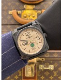(BRAND NEW) 2023 BELL & ROSS WILDLIFE WARRIORS BR 03-92 LIMITED EDITION TO 25 PIECES CERAMIC REF BR0392-WLW-CE/SCA BROWN DIAL 42MM AUTOMATIC WATCH -FULL SET-