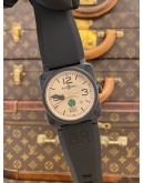 (BRAND NEW) 2023 BELL & ROSS WILDLIFE WARRIORS BR 03-92 LIMITED EDITION TO 25 PIECES CERAMIC REF BR0392-WLW-CE/SCA BROWN DIAL 42MM AUTOMATIC WATCH -FULL SET-
