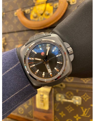 (UNUSED) 2022 RADO HYPERCHROME BLACK CERAMIC REF R32171155 BLACK DIAL 46MM AUTOMATIC WATCH -FULL SET-