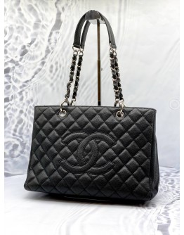 (LIKE NEW) 2010 CHANEL GST GRAND SHOPPING TOTE BAG IN BLACK CAVIAR LEATHER