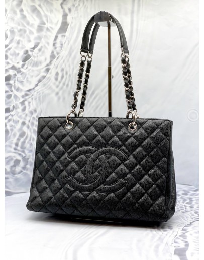 (LIKE NEW) 2010 CHANEL GST GRAND SHOPPING TOTE BAG IN BLACK CAVIAR LEATHER
