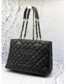 (LIKE NEW) 2010 CHANEL GST GRAND SHOPPING TOTE BAG IN BLACK CAVIAR LEATHER
