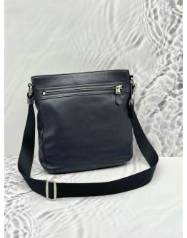 COACH MESSENGER BAG IN DARK BLUE PEBBLED LEATHER