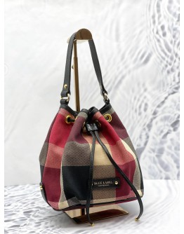 BURBERRY BLUE LABEL MINI CRESTBRIDGE CHECK BUCKET BAG