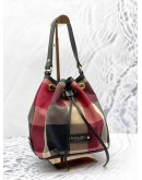 BURBERRY BLUE LABEL MINI CRESTBRIDGE CHECK BUCKET BAG