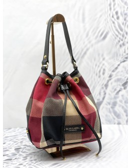 BURBERRY BLUE LABEL MINI CRESTBRIDGE CHECK BUCKET BAG