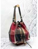 BURBERRY BLUE LABEL MINI CRESTBRIDGE CHECK BUCKET BAG