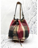BURBERRY BLUE LABEL MINI CRESTBRIDGE CHECK BUCKET BAG