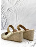 MALONE SOULIERS WEDGES 36 1/2 IN BEIGE COLOR