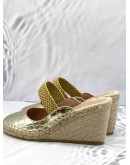 MALONE SOULIERS WEDGES 36 1/2 IN BEIGE COLOR