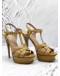 YSL IVES SAINT LAURENT HEELS 36 1/2 IN YELLOW 