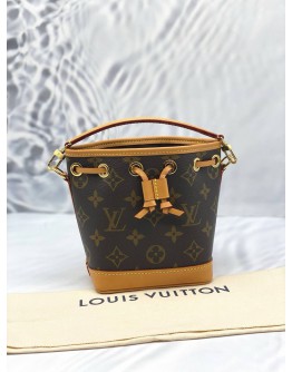 (BRAND NEW) LOUIS VUITTON NANO NOE WITH REMOVABLE STRAP IN BROWN MONOGRAM CANVAS