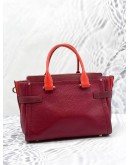 (UNUSED) COACH SWAGGER CARRYALL BURGUNDY RED HANDLE CROSSBODY / SHOULDER HANDBAG WITH LONG STRAP