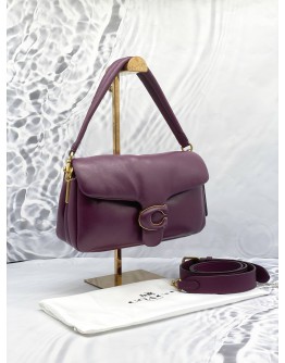 COACH PILLOW TABBY 26 SHOULDER BAG IN PURPLE CALFSKIN LEATHER