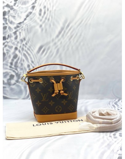 (BRAND NEW) LOUIS VUITTON NANO NOE WITH REMOVABLE STRAP IN BROWN MONOGRAM CANVAS