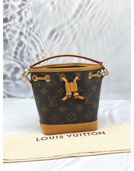(BRAND NEW) LOUIS VUITTON NANO NOE WITH REMOVABLE STRAP IN BROWN MONOGRAM CANVAS