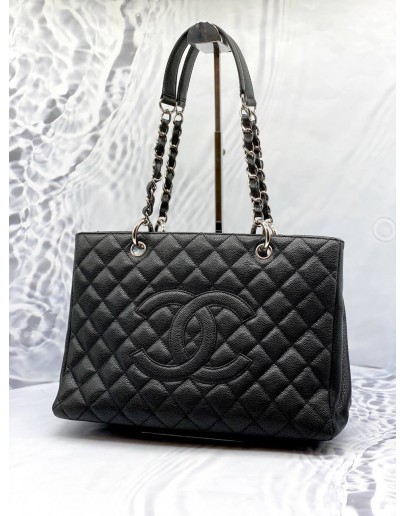 (LIKE NEW) 2010 CHANEL GST GRAND SHOPPING TOTE BAG IN BLACK CAVIAR LEATHER