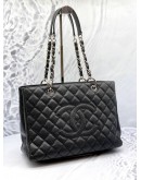 (LIKE NEW) 2010 CHANEL GST GRAND SHOPPING TOTE BAG IN BLACK CAVIAR LEATHER