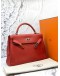 (LIKE NEW) 2015 HERMES KELLY 28 TOP HANDLE BAG WITH STRAP IN ROUGE CASAQUE TOGO LEATHER -FULL SET-
