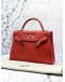 (LIKE NEW) 2015 HERMES KELLY 28 TOP HANDLE BAG WITH STRAP IN ROUGE CASAQUE TOGO LEATHER -FULL SET-