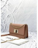 (LIKE NEW) FURLA 1927 CROSSBODY IVY PINK TEXTURED LEATHER WOMAN 