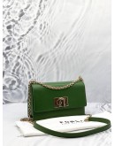 (LIKE NEW) FURLA 1927 CROSSBODY IVY GREEN TEXTURED LEATHER WOMAN 