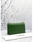 (LIKE NEW) FURLA 1927 CROSSBODY IVY GREEN TEXTURED LEATHER WOMAN 