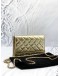 (LIKE NEW) CHANEL WALLET ON CHAIN IN METALLIC GOLD HAMMERED CALFSKIN LEATHER