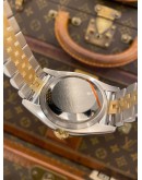 (UNUSED) 2025 ROLEX DATEJUST 36 REF 116243 HALF 18K 750 YELLOW GOLD FACTORY DIAMOND BEZEL BLACK DIAL 36MM AUTOMATIC WATCH -FULL SET-