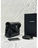 (UNUSED) 2020 YSL SAINT LAURENT LOULOU TOY CROSSBODY BAG IN BLACK CALFSKIN LEATHER -FULL SET-