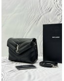 (UNUSED) 2020 YSL SAINT LAURENT LOULOU TOY CROSSBODY BAG IN BLACK CALFSKIN LEATHER -FULL SET-